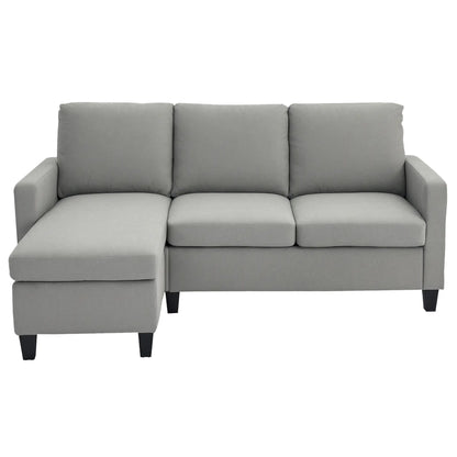 L-Shape Sectional Sofa with Ottoman, Modern Living Room Couch, Light Grey 3-Seater Sofas at Gallery Canada