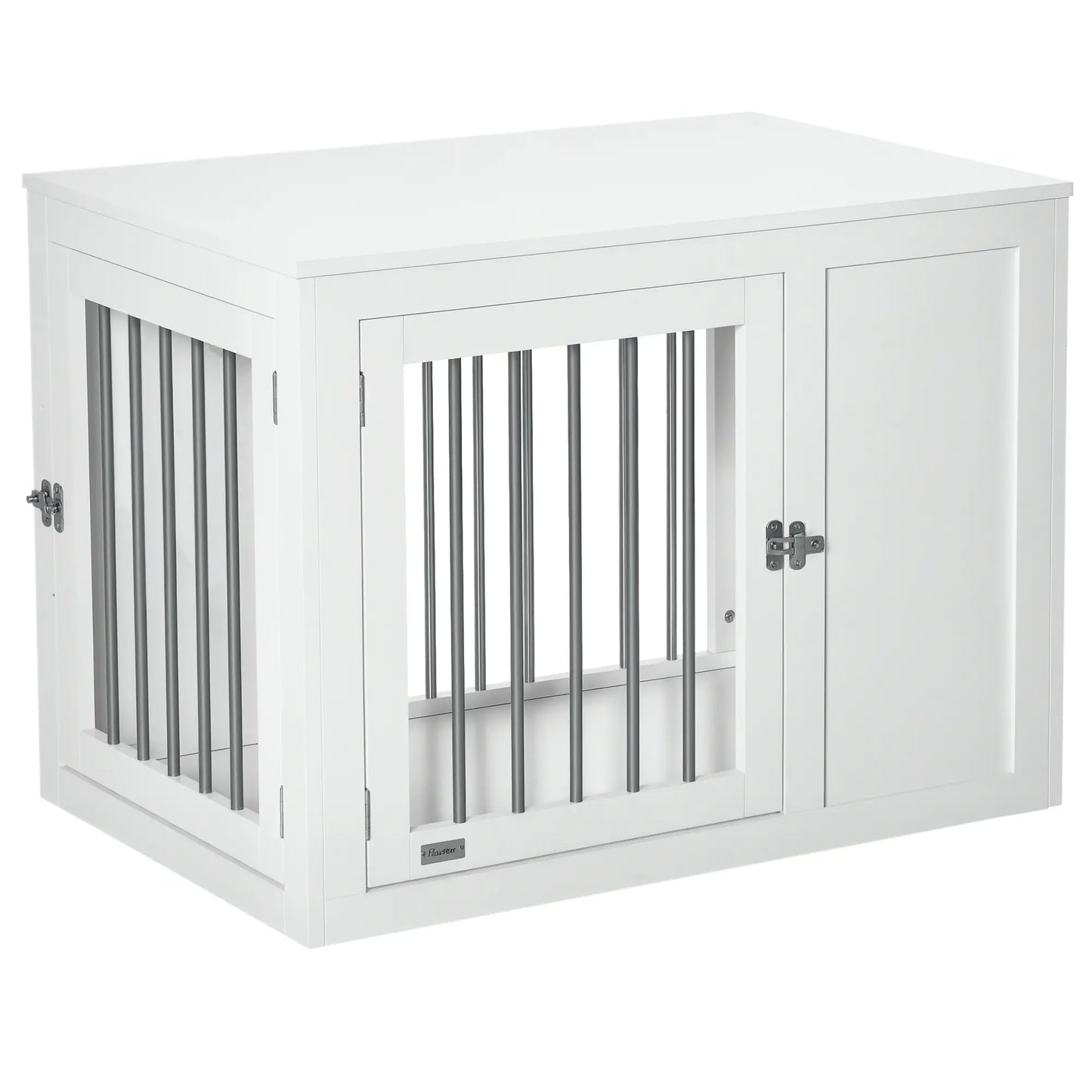 2-in-1 Dog Cage and Side Table, Two Lockable Doors, Medium Size, White Houses, Kennels & Pens at Gallery Canada