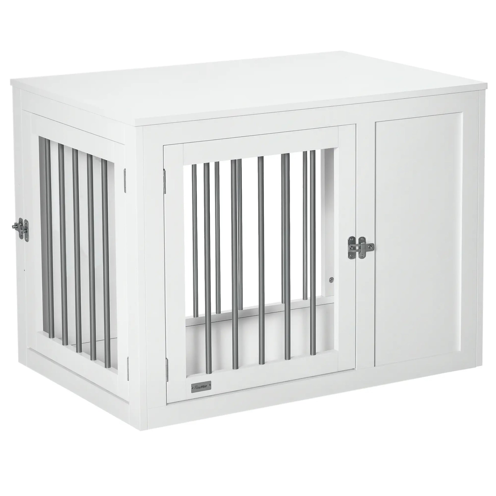 2-in-1 Dog Cage and Side Table, Two Lockable Doors, Medium Size, White Houses, Kennels & Pens at Gallery Canada