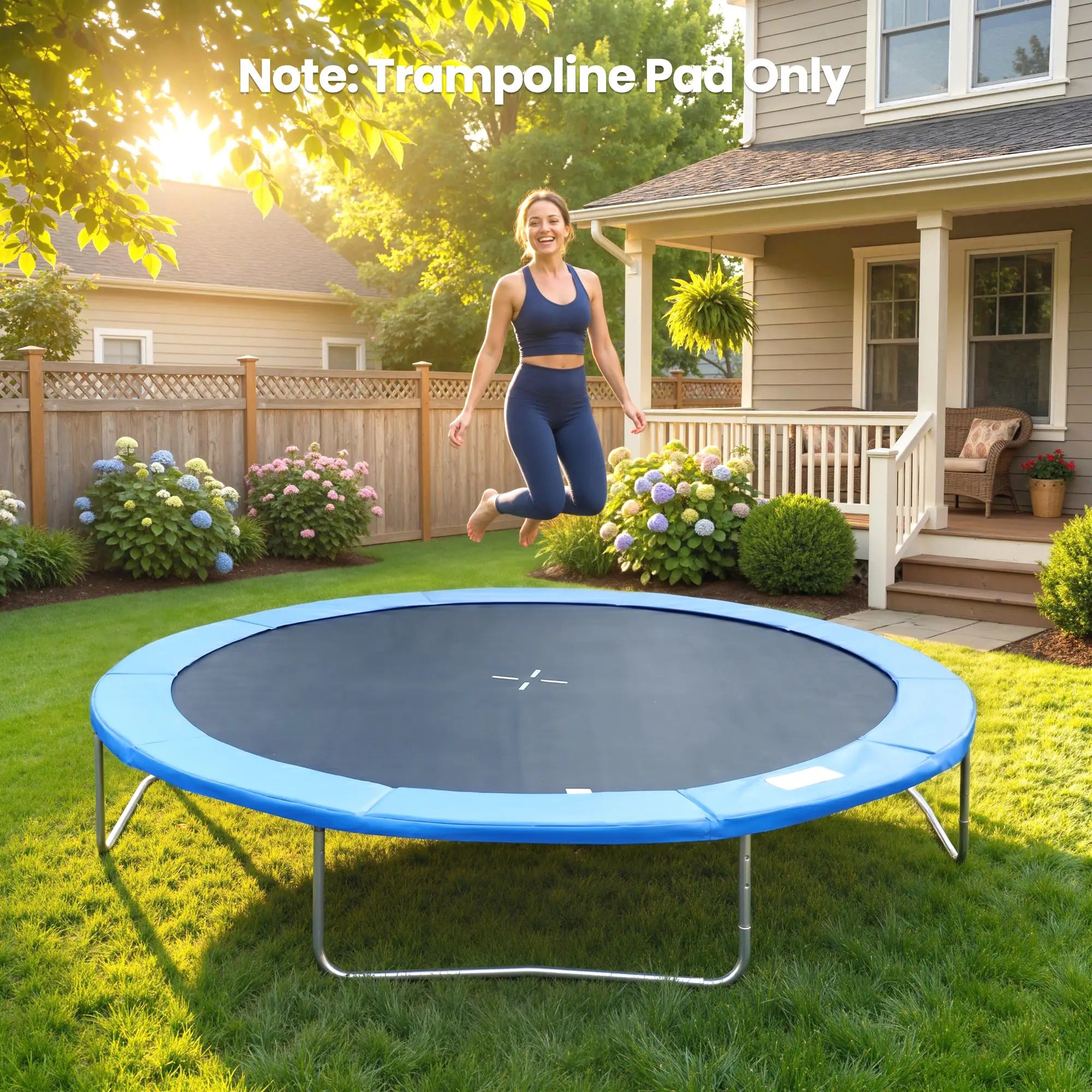 14FT Trampoline Pad Replacement, Φ168 Spring Cover, Water-Resistant, Blue Trampolines at Gallery Canada