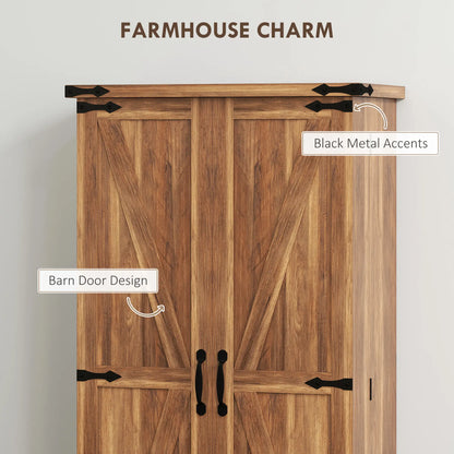 Armoire de cuisine de 47 pouces, étagères ajustables, marron