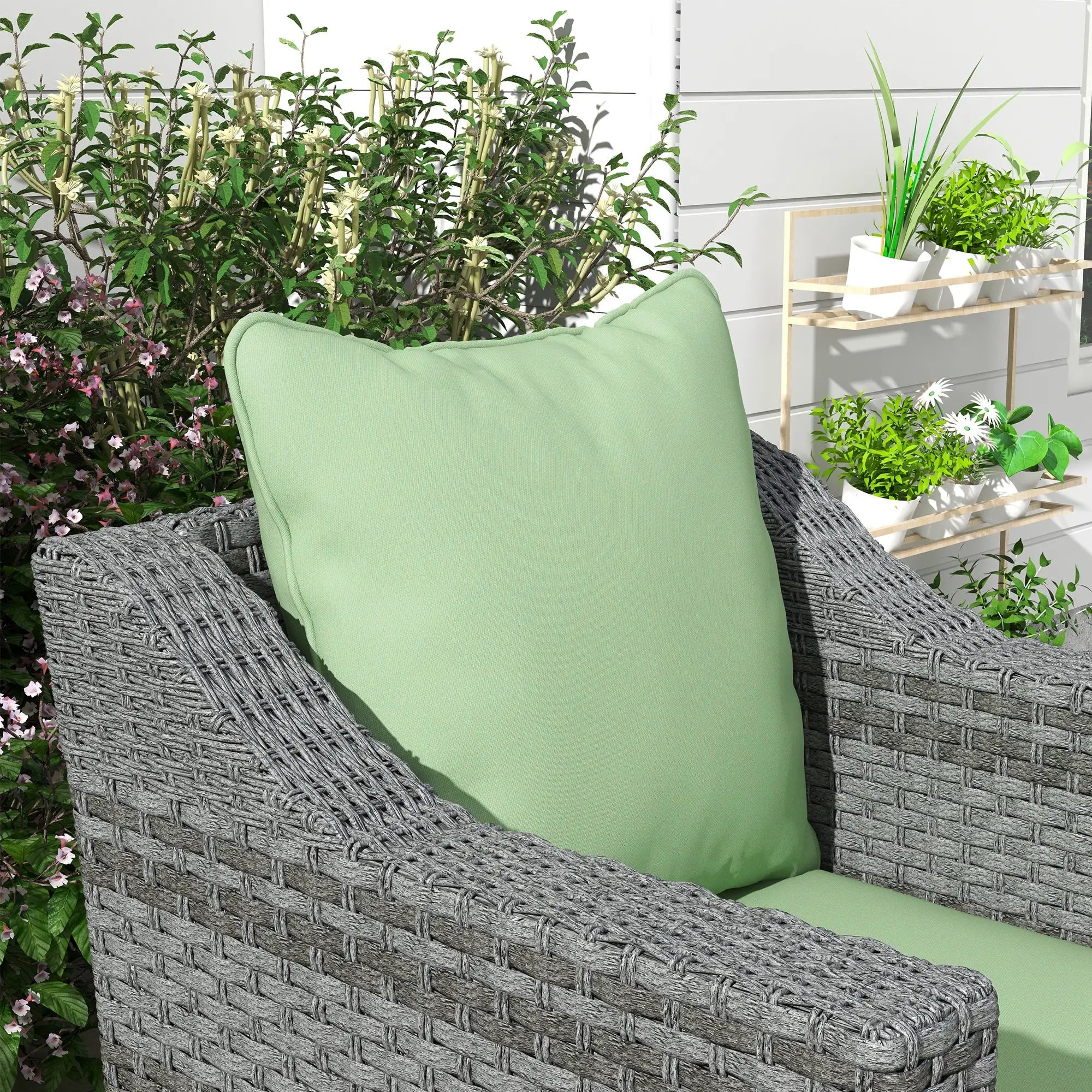 Seat Cushion Back Pillows, Set of 2, Indoor Outdoor, Green Patio Chair Cushions at Gallery Canada