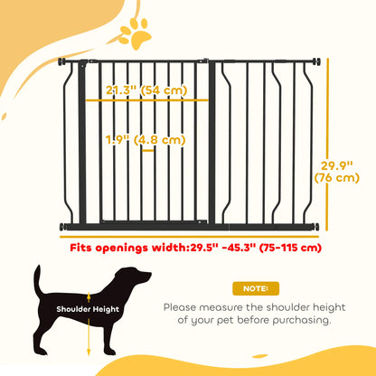 30"-45" Easy Install Pet Gate, Extra Wide, Black Houses, Kennels & Pens at Gallery Canada