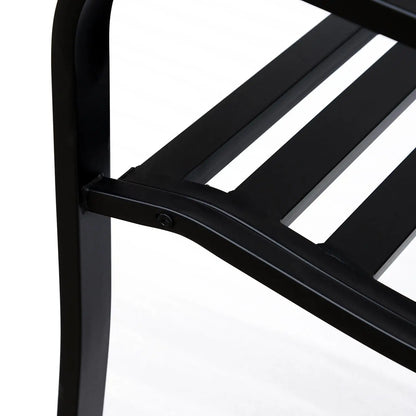 Vintage Floral Cast Metal Garden Bench, 50" , Black Outdoor Benches at Gallery Canada