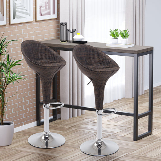 Set of 2 Modern Style Rattan Bar Stool with Footrest - Gallery Canada