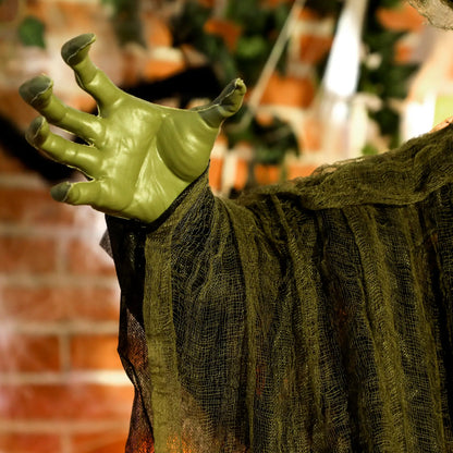 Animatronics Hanging Witch, Voice Activated, Flashing Eyes, Green Halloween Decorations at Gallery Canada