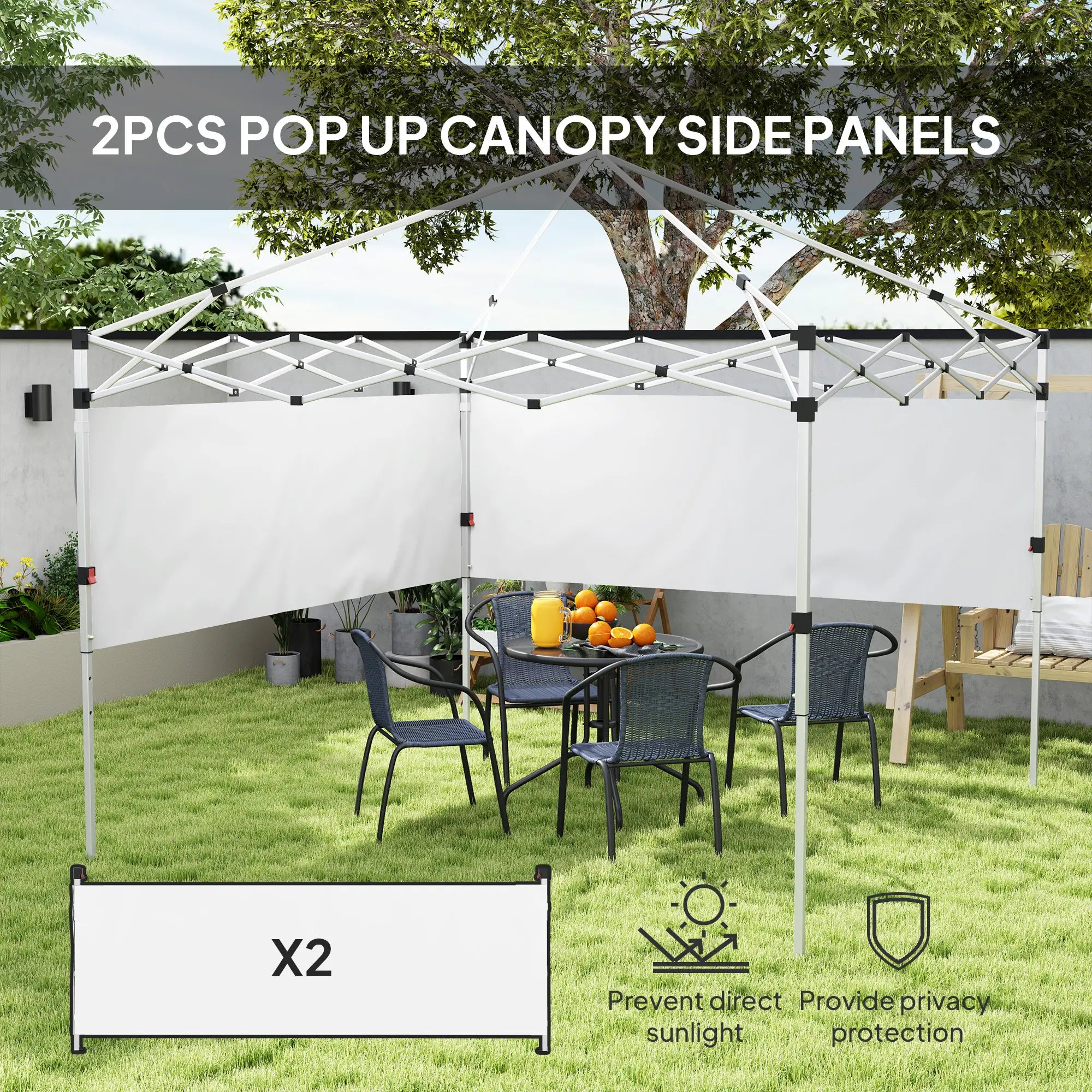 Canopy Sidewalls, 10' x 10' or 10' x 20', 2 PCS, White Gazebo Sidewalls at Gallery Canada