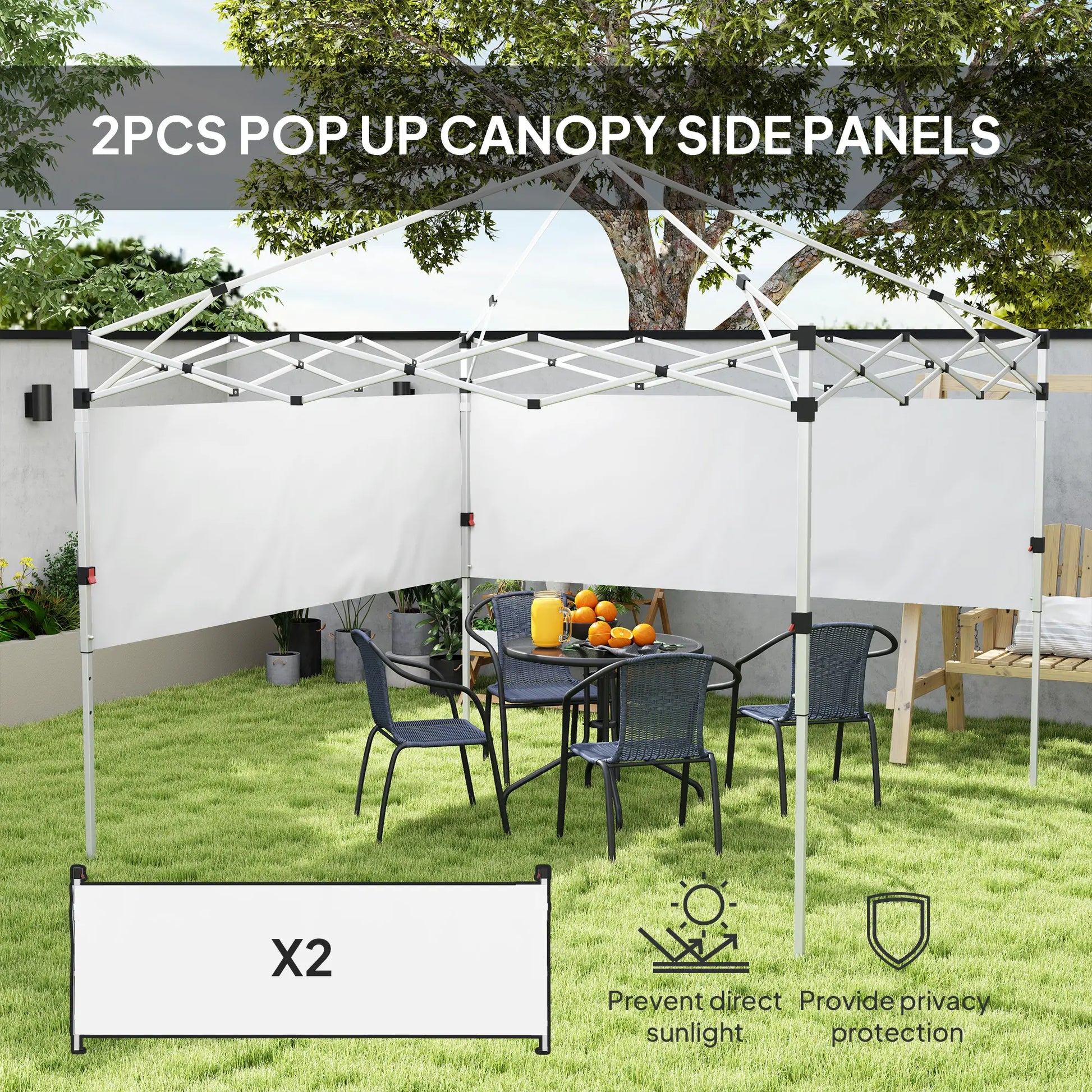 Canopy Sidewalls, 10' x 10' or 10' x 20', 2 PCS, White Gazebo Sidewalls at Gallery Canada
