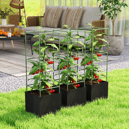 3 Tomato Cages With 13.5 Gallon Grow Bags, Adjustable Square Plant Trellis Raised Garden Beds at Gallery Canada