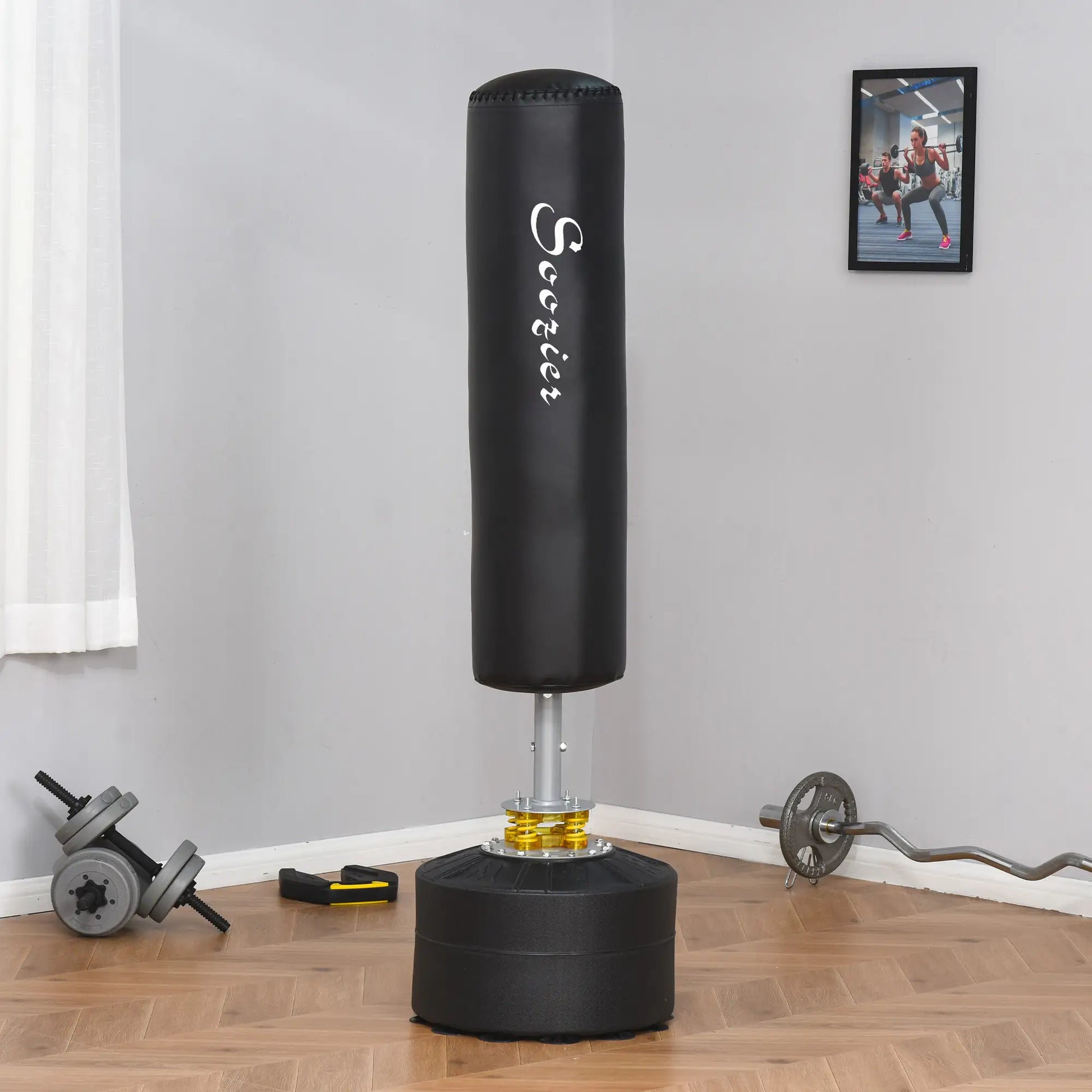 Freestanding Boxing Punch Bag Stand, Adjustable Height, Fillable Base Punching Bag Hangers at Gallery Canada