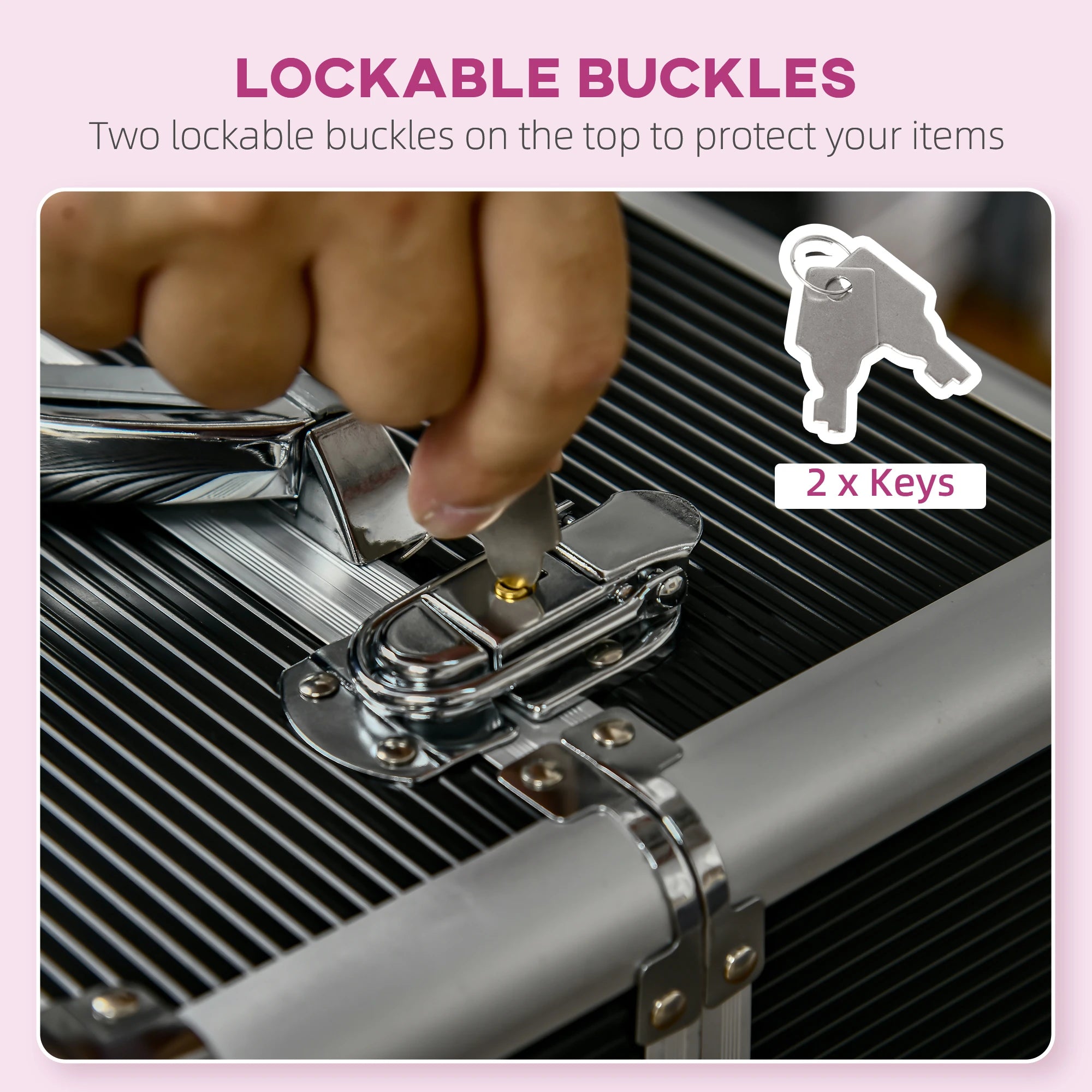 Aluminum Rolling Makeup Train Case, Lockable Travel Cart, Black Makeup Cases at Gallery Canada