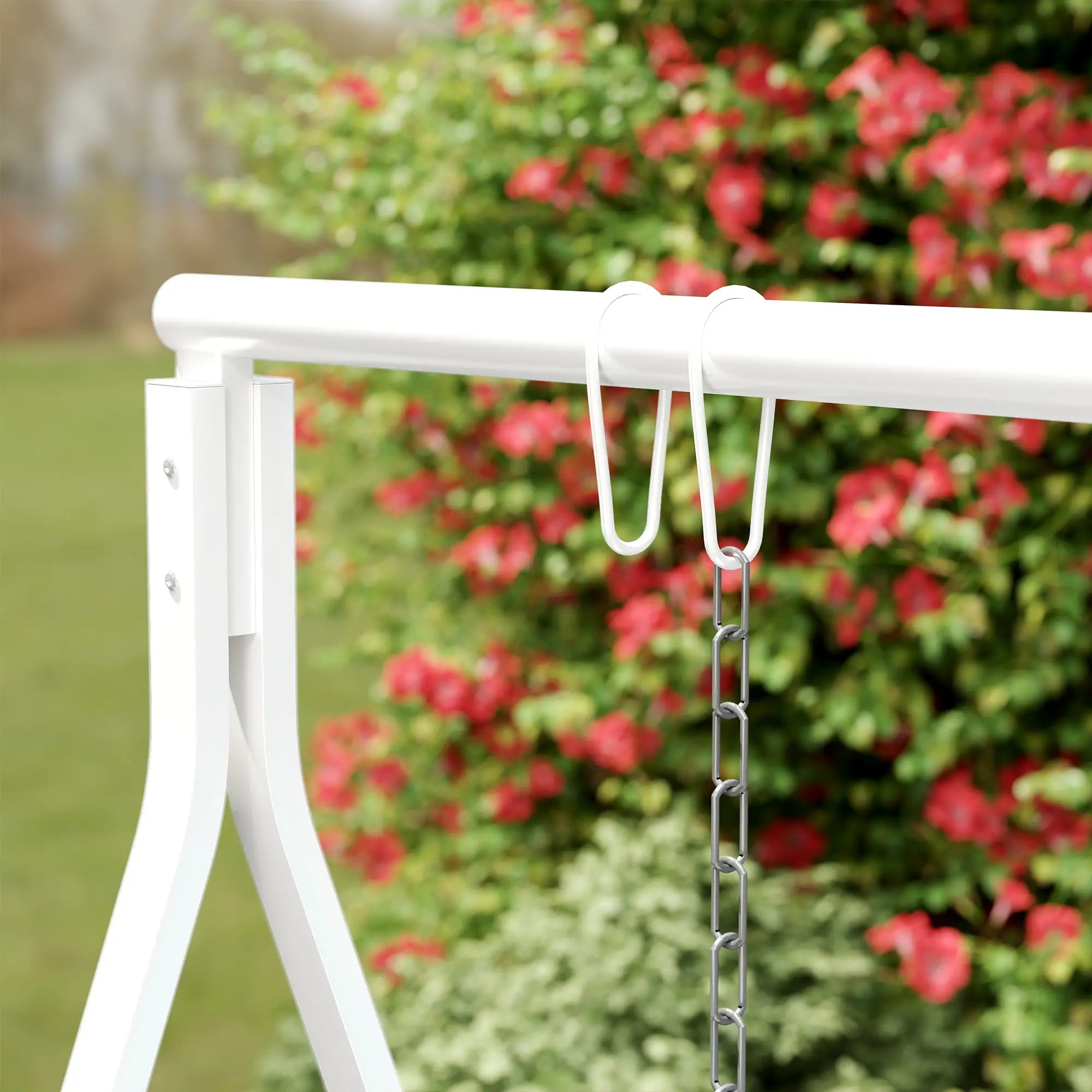 Metal Swing Stand, Hanging Chair Frame, 528 LBS, Backyard, Patio, Lawn, White Hammock Stands at Gallery Canada