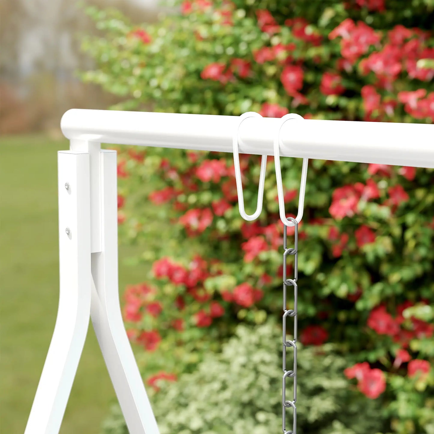 Metal Swing Stand, Hanging Chair Frame, 528 LBS, Backyard, Patio, Lawn, White Hammock Stands at Gallery Canada
