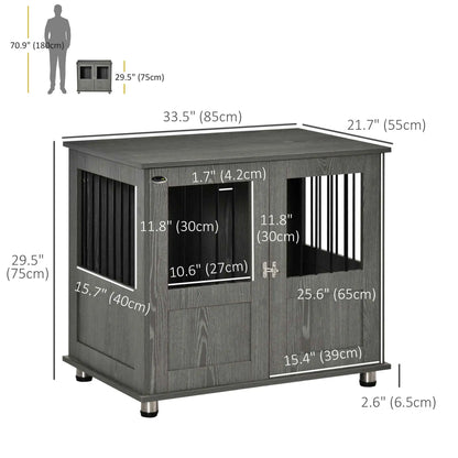 Dog Crate Furniture, Lockable Magnetic Door, Adjustable Feet, Grey Houses, Kennels & Pens at Gallery Canada