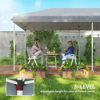 10' x 20' Pop Up Canopy Tent Gazebo, Removable Mesh Sidewall, Carry Bag, Grey Pop Up Canopies at Gallery Canada