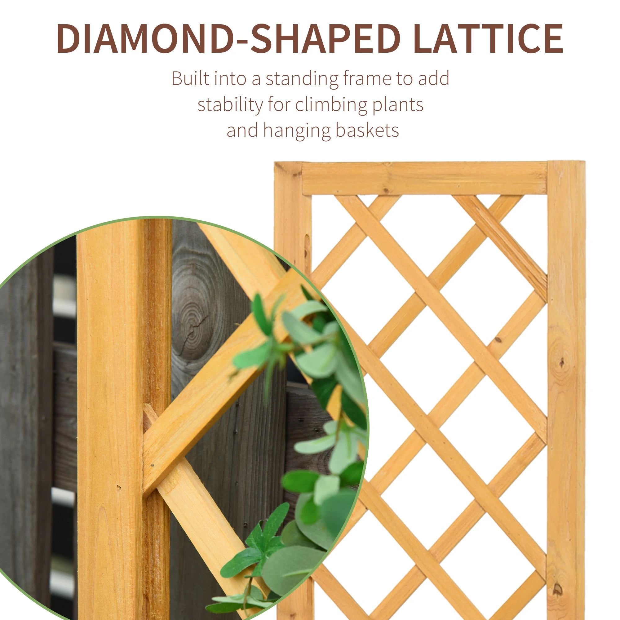 Set of 2 Raised Garden Beds with Trellis, Orange Wooden Planter Boxes at Gallery Canada