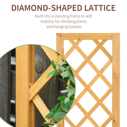 Set of 2 Raised Garden Beds with Trellis, Orange Wooden Planter Boxes at Gallery Canada