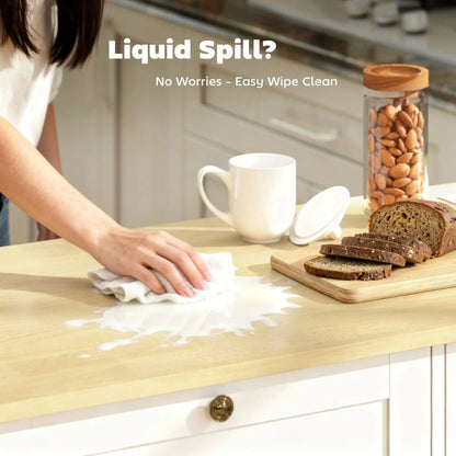 Kitchen Island Cart with Charging Station, Drop Leaf, Trash Can Cabinet, White Kitchen Islands & Kitchen Carts at Gallery Canada