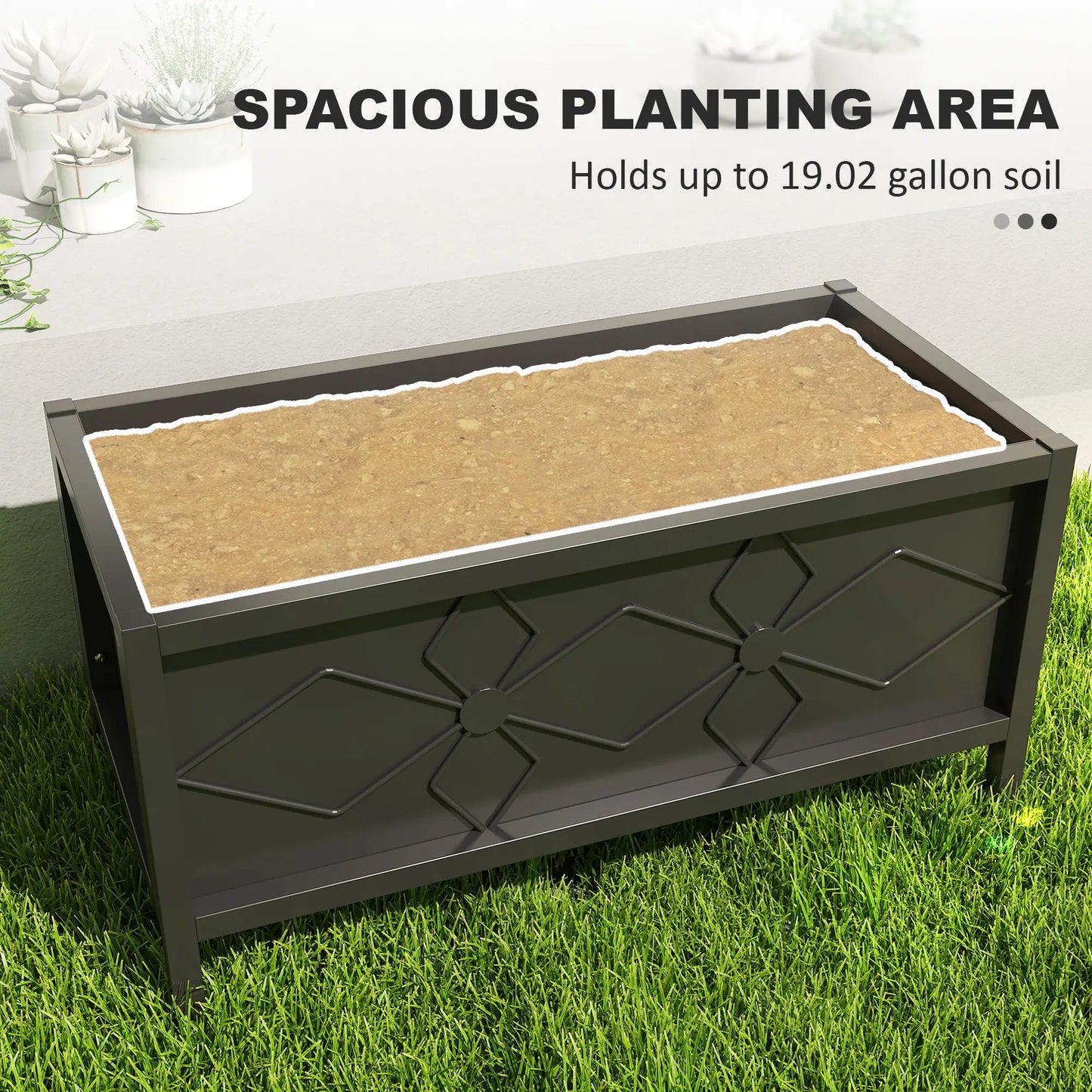 Galvanized Raised Garden Bed, Metal Flower Bed, Outdoor Planter Box for Herbs Raised Garden Beds at Gallery Canada