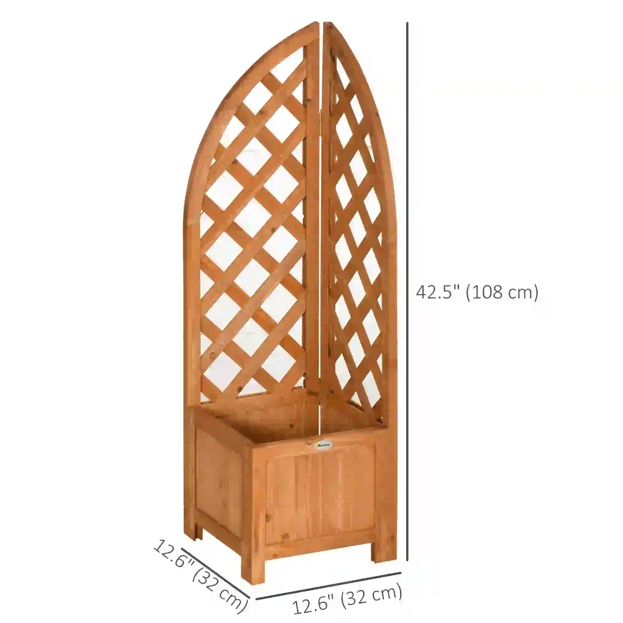Wooden Raised Garden Bed With Trellis, Outdoor Planter Box For Patio, Balcony Wooden Planter Boxes at Gallery Canada
