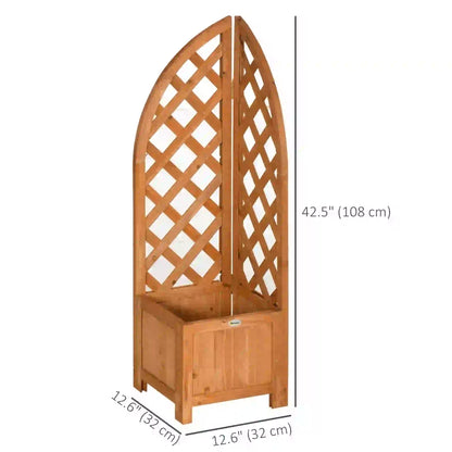 Wooden Raised Garden Bed With Trellis, Outdoor Planter Box For Patio, Balcony Wooden Planter Boxes at Gallery Canada