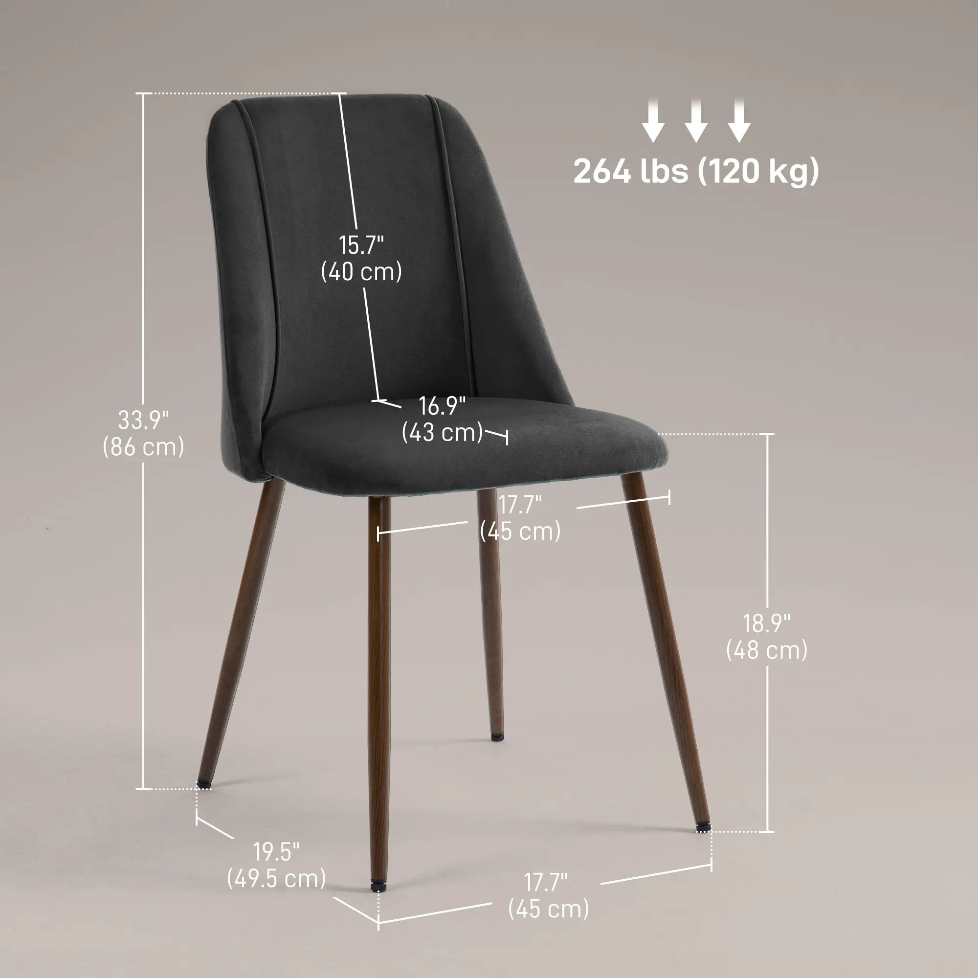 Upholstered Dining Chairs Set of 4, Velvet Accent, Black Bar Stools at Gallery Canada