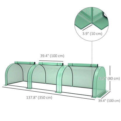 Mini Tunnel Greenhouse, PE Cover, Steel Frame, Zipped Doors, Green Greenhouses at Gallery Canada