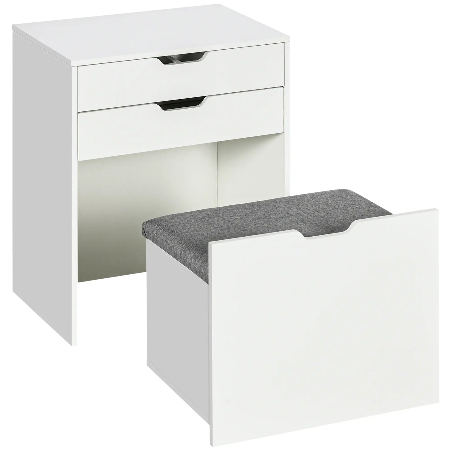 White Vanity Set with Flip Top Mirror, Desk with Stool, Drawer, White Dressing & Vanity Tables White at Gallery Canada