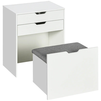 White Vanity Set with Flip Top Mirror, Desk with Stool, Drawer, White Dressing & Vanity Tables White at Gallery Canada