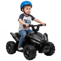 Quad pour enfants 6V, 4 roues, commande par bouton, 45 minutes, noir