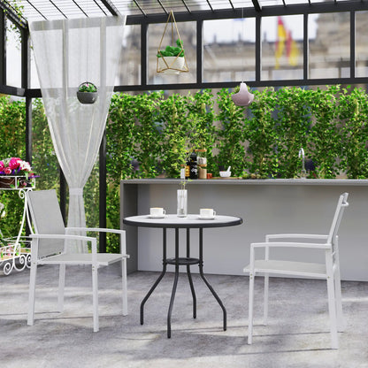 Stackable Patio Dining Chairs, Set of 2, Light Grey Patio Chairs at Gallery Canada