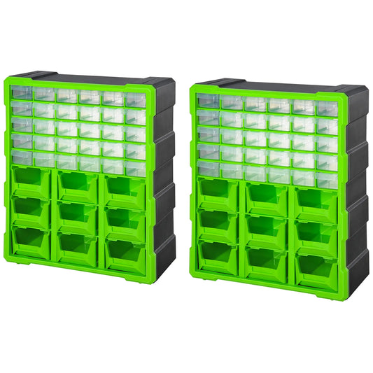 Plastic 39 Drawer Organizer, Wall Mount Storage Cabinet, 2, Green Tool Organizers Green at Gallery Canada