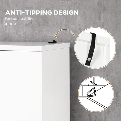 Freestanding Bathroom Cabinet, Open Shelves, 23.6"x13.2"x72", White Bathroom Cabinets at Gallery Canada