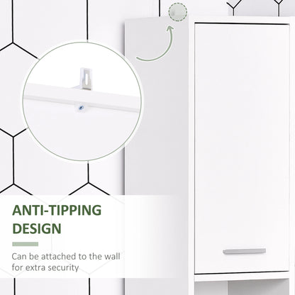 Tall Narrow Bathroom Vanity, 2 Doors, Adjustable Shelves, White Bathroom Cabinets at Gallery Canada