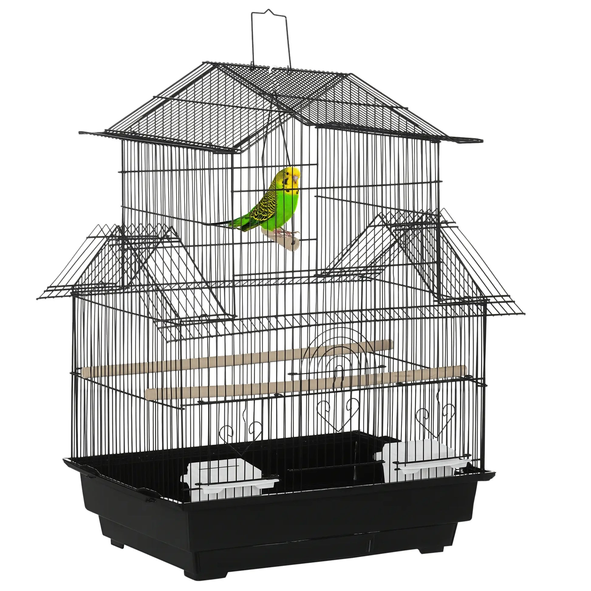 25" Bird Cage with Perch, Swing, Food Container, Slide-out Tray Bird Cages at Gallery Canada