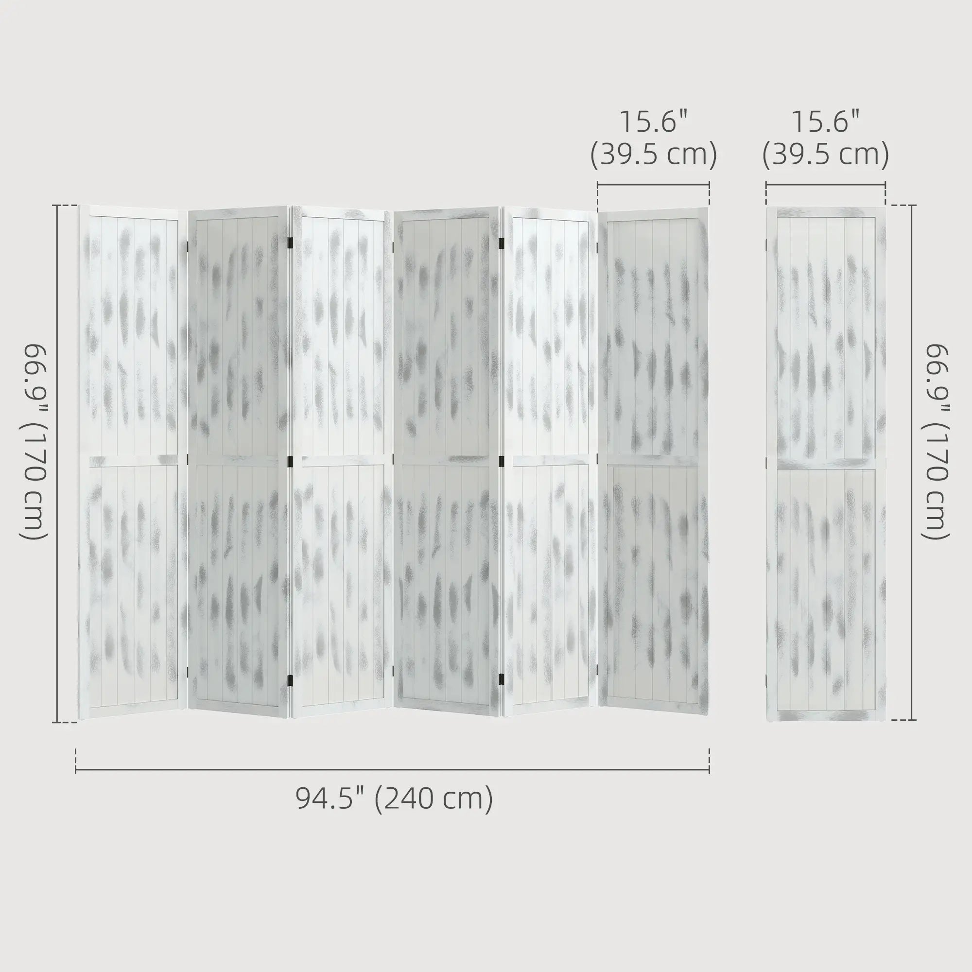 Foldable Screen Divider, 5.5' Rustic, for Bedroom Office, White Room Dividers at Gallery Canada