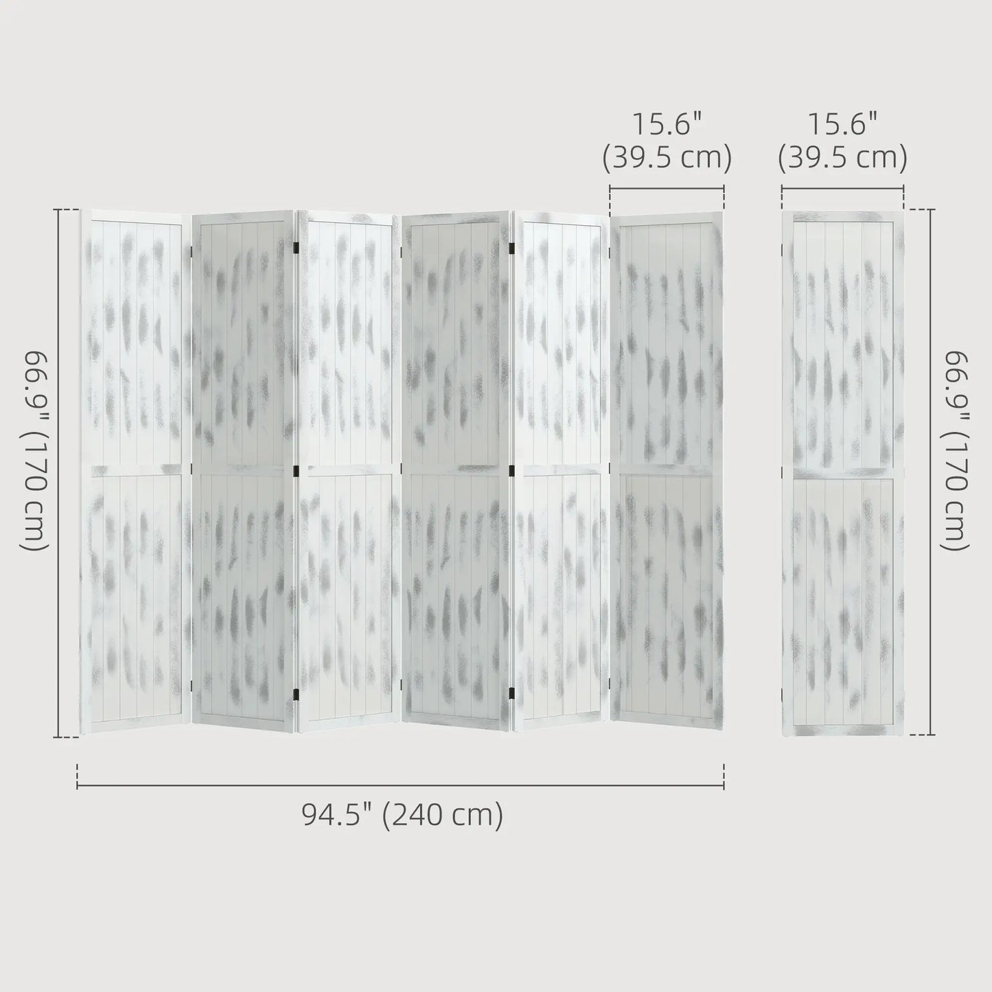 Foldable Screen Divider, 5.5' Rustic, for Bedroom Office, White Room Dividers at Gallery Canada