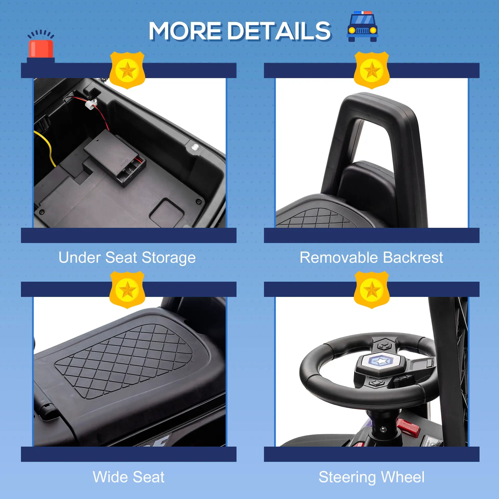 Kids Ride On Car, Hidden Under Seat Storage, Foot-to-Floor, Black Push Cars for Toddlers at Gallery Canada