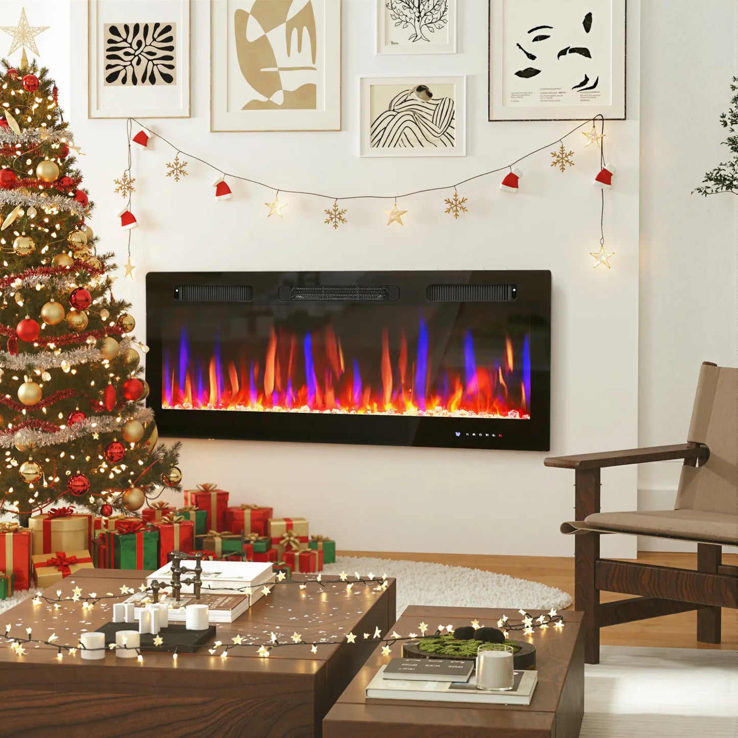 42 Inch Electric Fireplace, Freestanding, Wall Mounted, Eco Mode, Remote, 1500W Electric Fireplaces at Gallery Canada