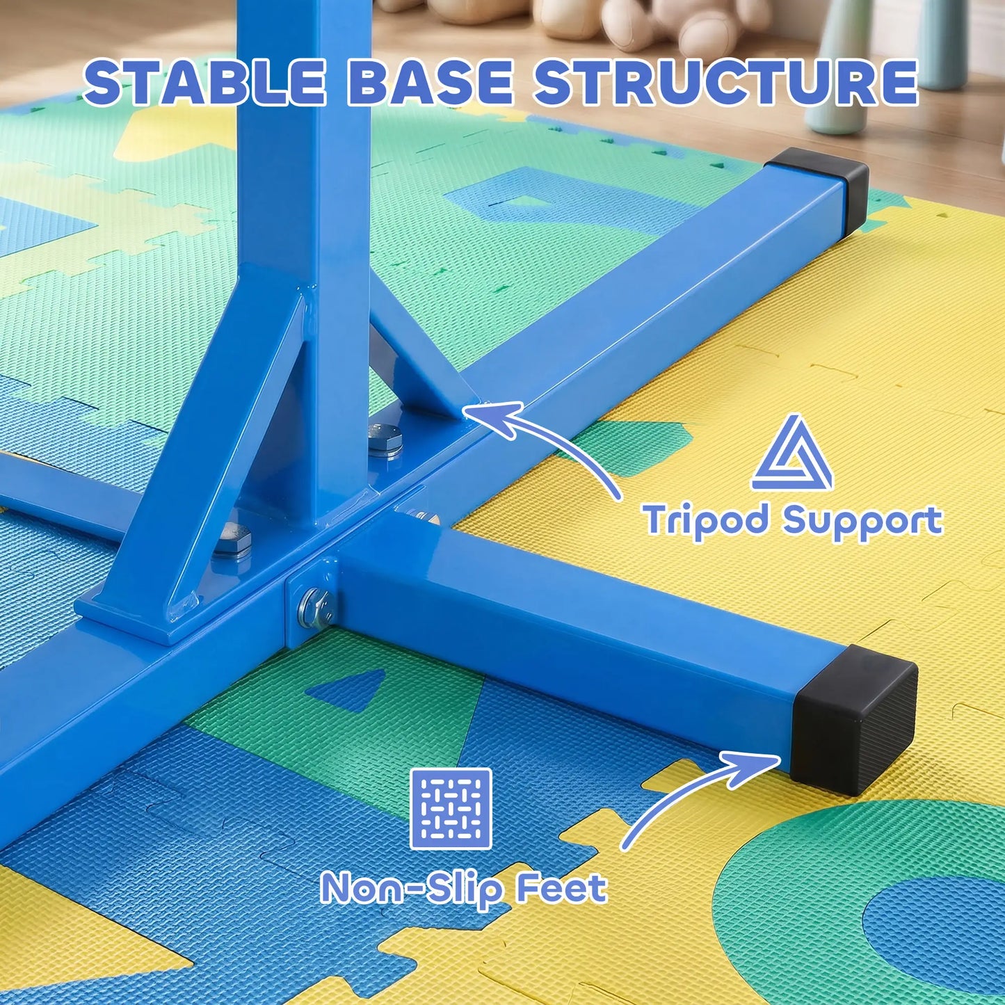 Kids Gymnastics Bar, 13-Level Adjustable Height, Blue Baby Gym & Playmats at Gallery Canada