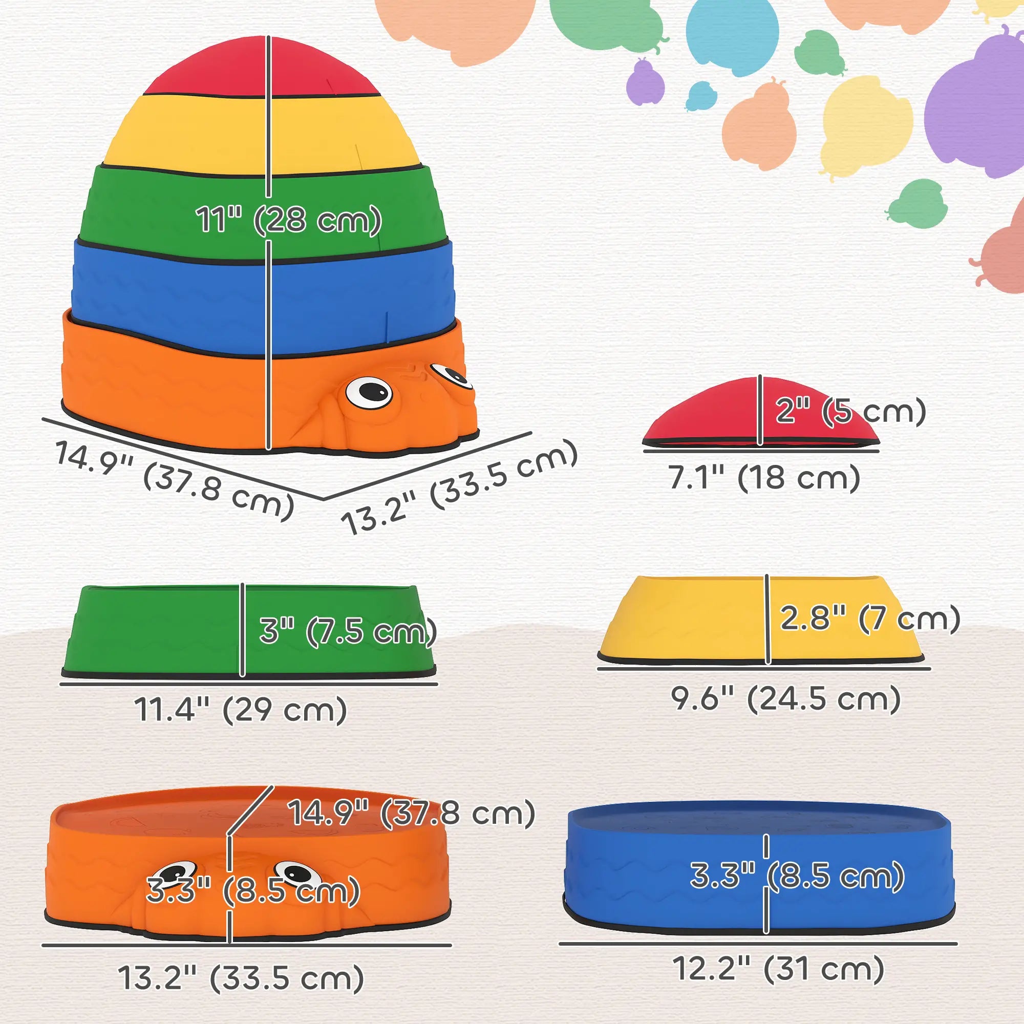 Ladybug Balance Stepping Stones, Indoor Outdoor Obstacle Course Kids Gym & Playmats at Gallery Canada