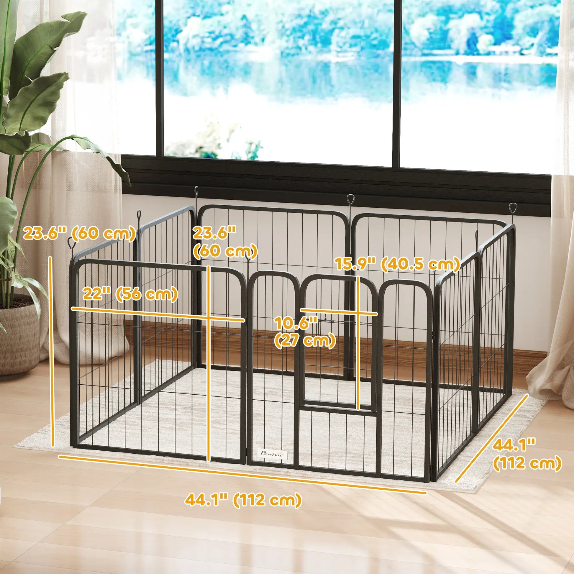 24" Dog Playpen, Portable Foldable 8 Panels, Indoor Outdoor Houses, Kennels & Pens at Gallery Canada