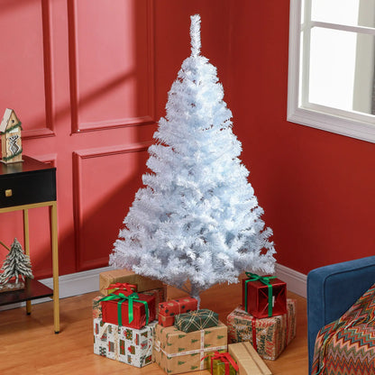 5ft Artificial Christmas Tree, 536 Branch Tips, Metal Stand, White White Christmas Trees at Gallery Canada