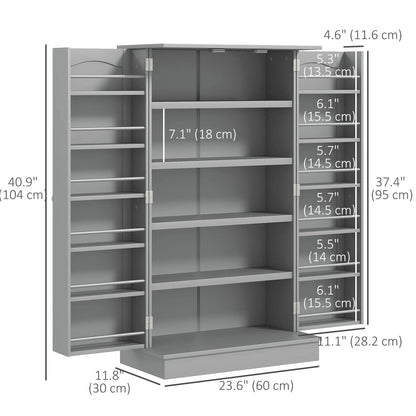 41 Storage Cabinet, 2-Door Kitchen Pantry, 5-Tier Shelving, Grey Kitchen Pantry Cabinets at Gallery Canada