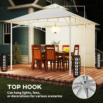 10' x 10' Patio Gazebo, Double Roof Canopy With Storage, Cream White Gazebos at Gallery Canada