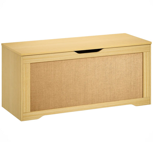 Storage Chest with Lift Top Storage Chest with Safety Hinges 39.4" Oak Storage Cabinets Oak at Gallery Canada