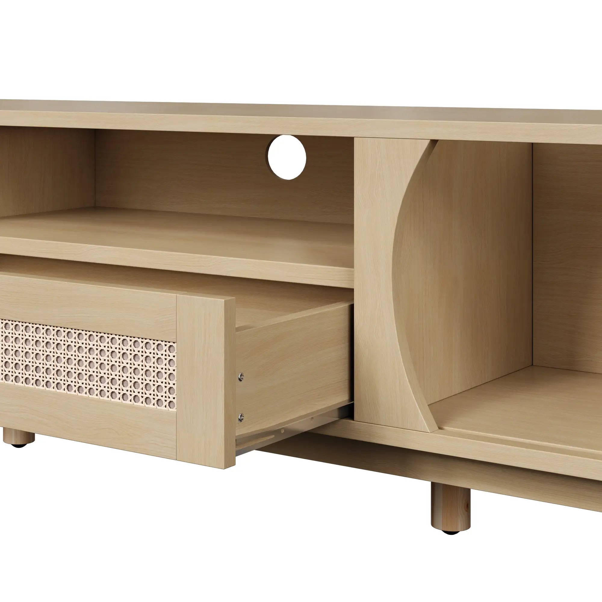 TV Stand, Solid Wood Doors, Drawers, 65