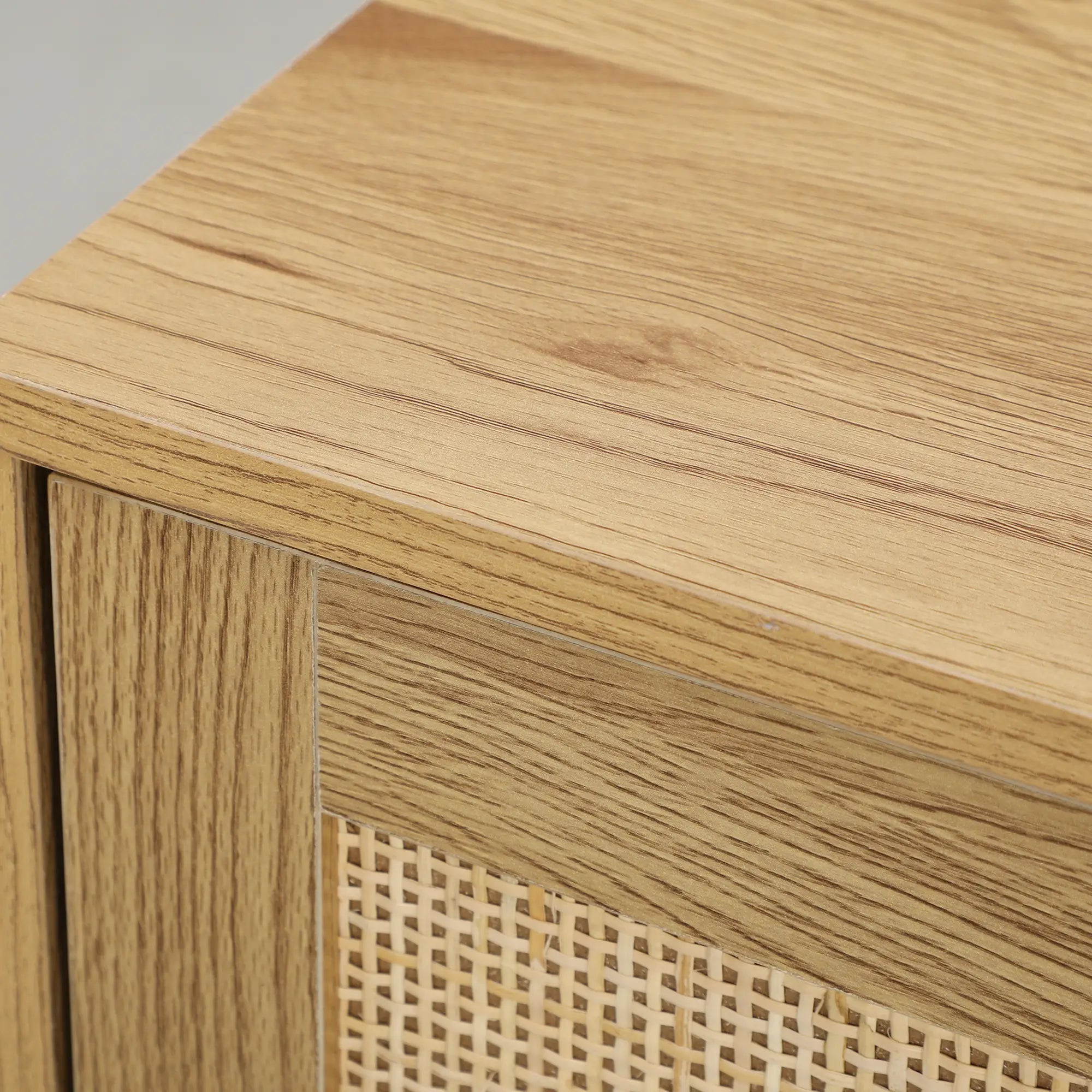 Bohemian Sideboard, Rattan Doors, Adjustable Shelf, Natural Wood Storage Cabinets at Gallery Canada