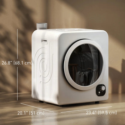 Compact Laundry Dryer, 1300W Portable, Stainless Steel Tub, White Dryer Machines at Gallery Canada