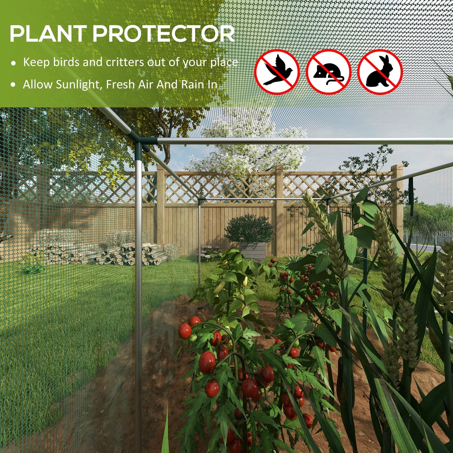 Galvanized Steel Crop Cage, Plant Protection Tent, 12' x 4', Green Walk In Greenhouses at Gallery Canada